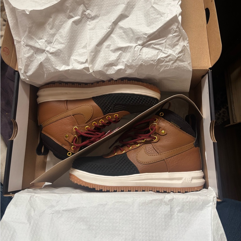 Nike Brown and Black High-Top Sneakers